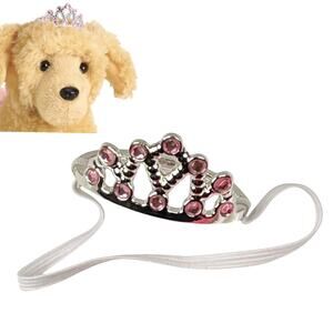 American Girl Pet Ballerina Tiara Crown Pink Rhinestones Strap Dog Toy Accessory